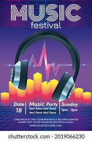 music festival poster for night party