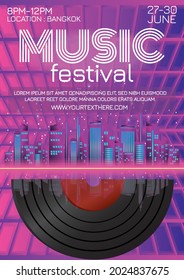music festival poster for night party