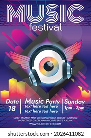 music festival poster for night party