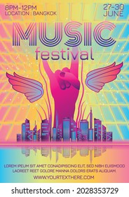 music festival poster for night party