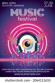 music festival poster for night party