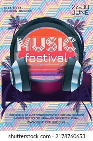 music festival poster for night party