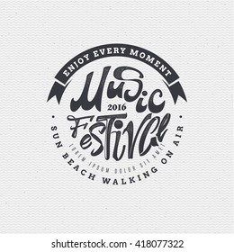 Music Festival - poster, stamp, badge, insignia, postcard, sticker, can be used for design