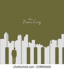 Music festival poster template with piano keys.