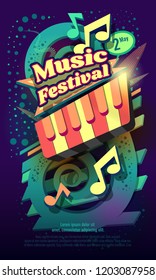 Music festival poster template. vector illustration