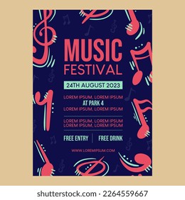 Music festival poster template vector design