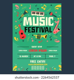 Music festival poster template vector design