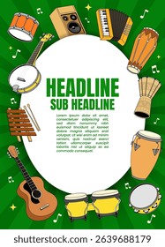 Music Festival Poster with Various Instrument