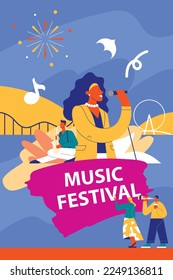 Music festival poster vector illustration