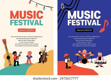 Music festival poster vector illustration