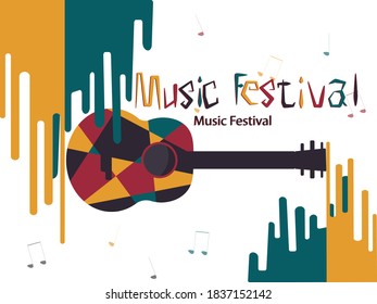 Music Festival for a poster,card, background,holiday,party or event. Vector illustration