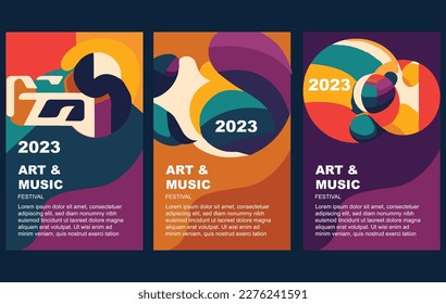 Music festival poster,mages of musical instruments, or popular musicians,artistic and sophisticated,featuring intricate illustrations, abstract designs, or bold, colorful graphics,customizable designs