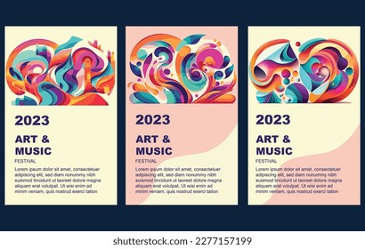 Music festival poster,mages of musical instruments, or popular musicians,artistic and sophisticated,featuring intricate illustrations, abstract designs, or bold, colorful graphics,customizable designs