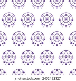 Music festival seamless pattern, open-air concert outdoor stage, live performance, food trucks, ferris wheels and flowers. Summer public entertainment party, picnic in park. Flat vector illustration