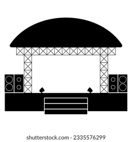 music festival stage icon vector illustration template design