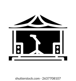 music festival summer spend time glyph icon vector. music festival summer spend time sign. isolated symbol illustration