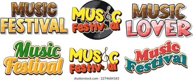 Music festival text banner illustration