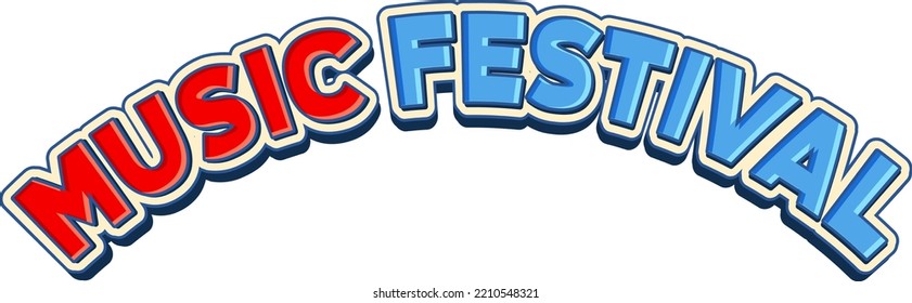 Music festival text for poster or banner design illustration