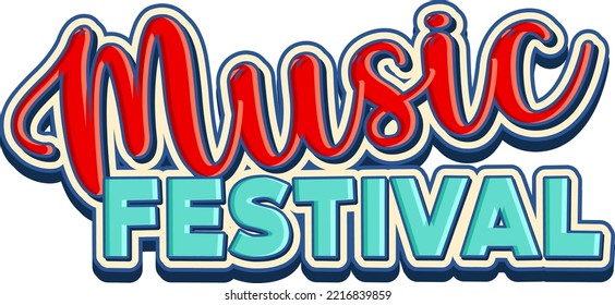Music festival text for poster or banner design illustration