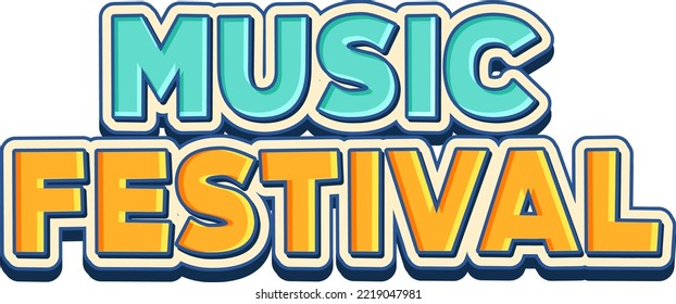 Music festival text for poster or banner design illustration