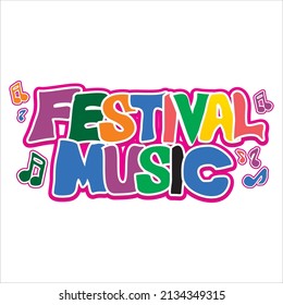 Music festival themed vector illustration, and full color suitable for printing on t-shirts. hats and more