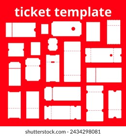 Music Festival Ticket. Blank tickets. concert theater or airplane empty paper tickets, movie admit one coupons. lottery isolated 3d s, and discover more ticket template