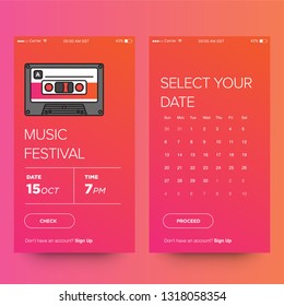 Music Festival Ticket Booking App Interface Design