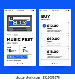 Music Festival Ticket Booking App Interface Design