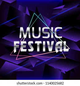 Music Festival Triangle Frame Polygonal Background Vector Image
