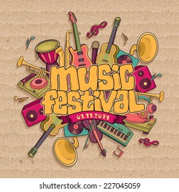 Music festival. Vector music background