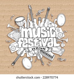 Music festival. Vector music background