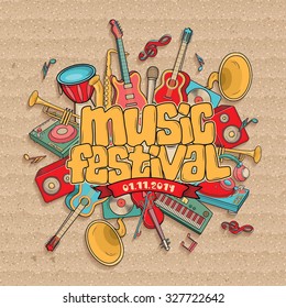 Music festival. Vector music background