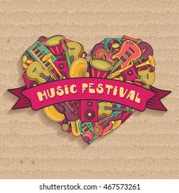 Music festival. Vector music background