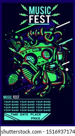 music festposter for your event vector illustration