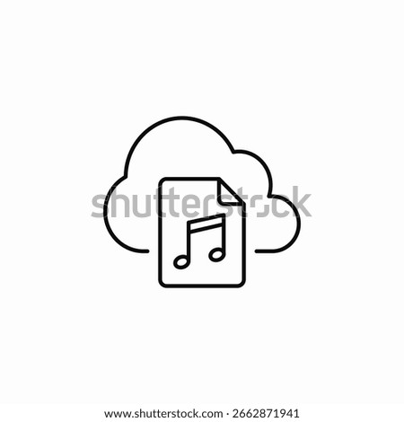 music file cloud icon sign vector