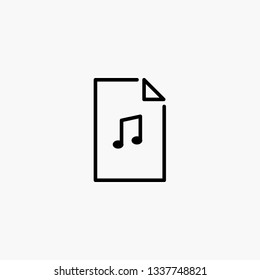 music file document icon isolated on white - music document icon - Vector 