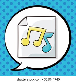 music file doodle, speech bubble