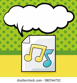 music file doodle, speech bubble