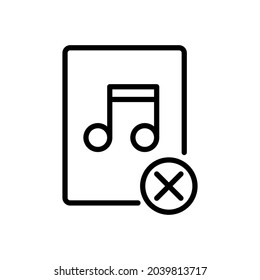 music file error line icon vector design, editable stroke line icon