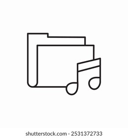 music file folder icon sign vector