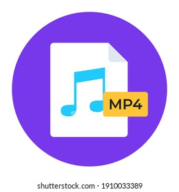 
A music file format icon, music playlist flat editable design 