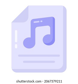 Music file format icon in trendy design