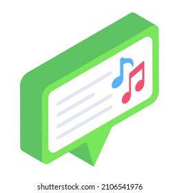 Music file format icon in trendy design

