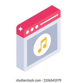 Music file format icon in trendy design

