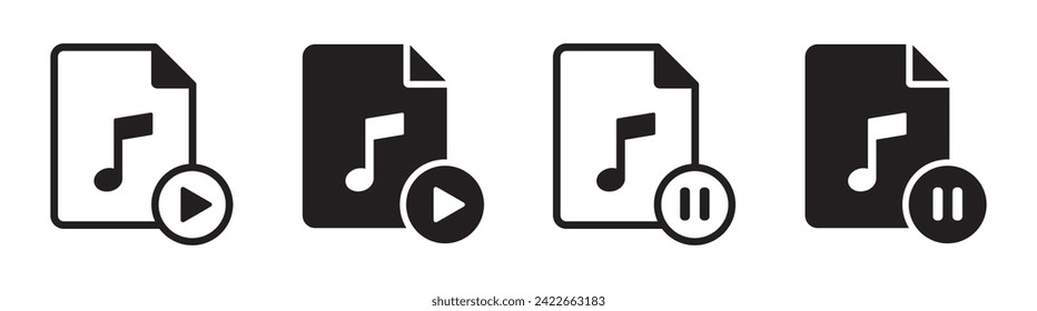 Music file format icon, vector illustration