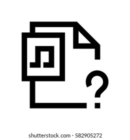 Music file format mini line icon, background and graphic. The icon is black and white, linear  flat, vector, pixel perfect, minimal, suitable for web and print. 
