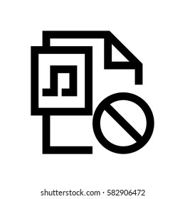 Music file format mini line icon, background and graphic. The icon is black and white, linear  flat, vector, pixel perfect, minimal, suitable for web and print. 