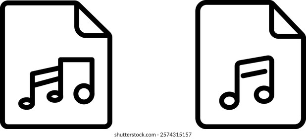 "Music File Icon - Digital Representation of an Audio File Format with a Music Symbol"