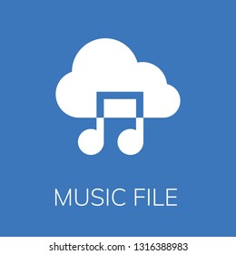  Music file icon. Editable  Music file icon for web or mobile.