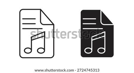 Music File icon. filled flat sign for mobile concept and web design